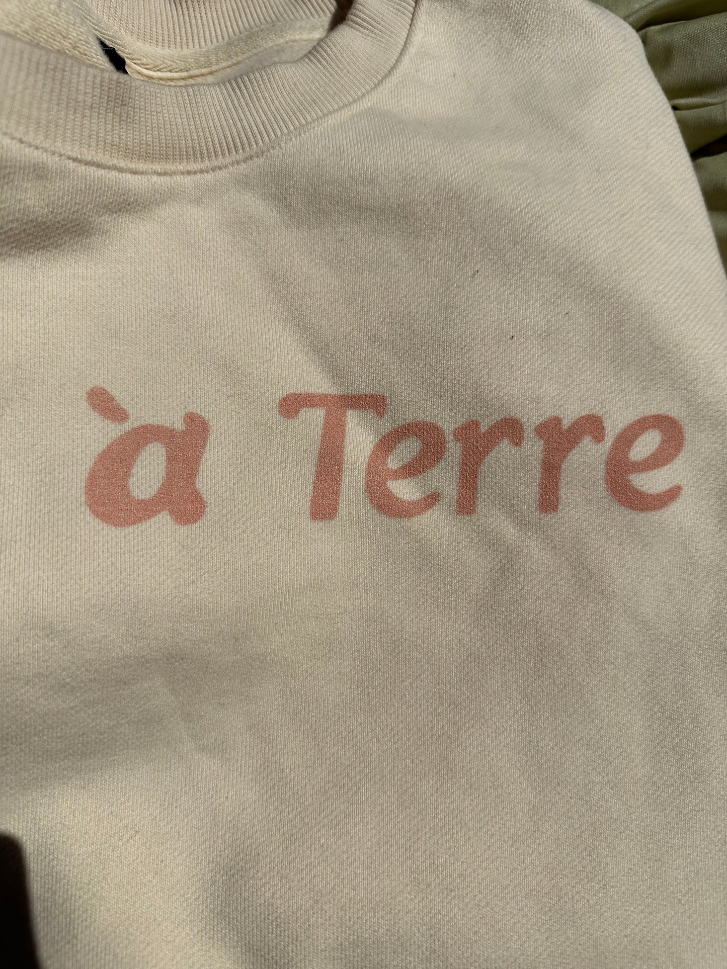 a Terre Crew Neck Sweatshirt - Cream/Pink