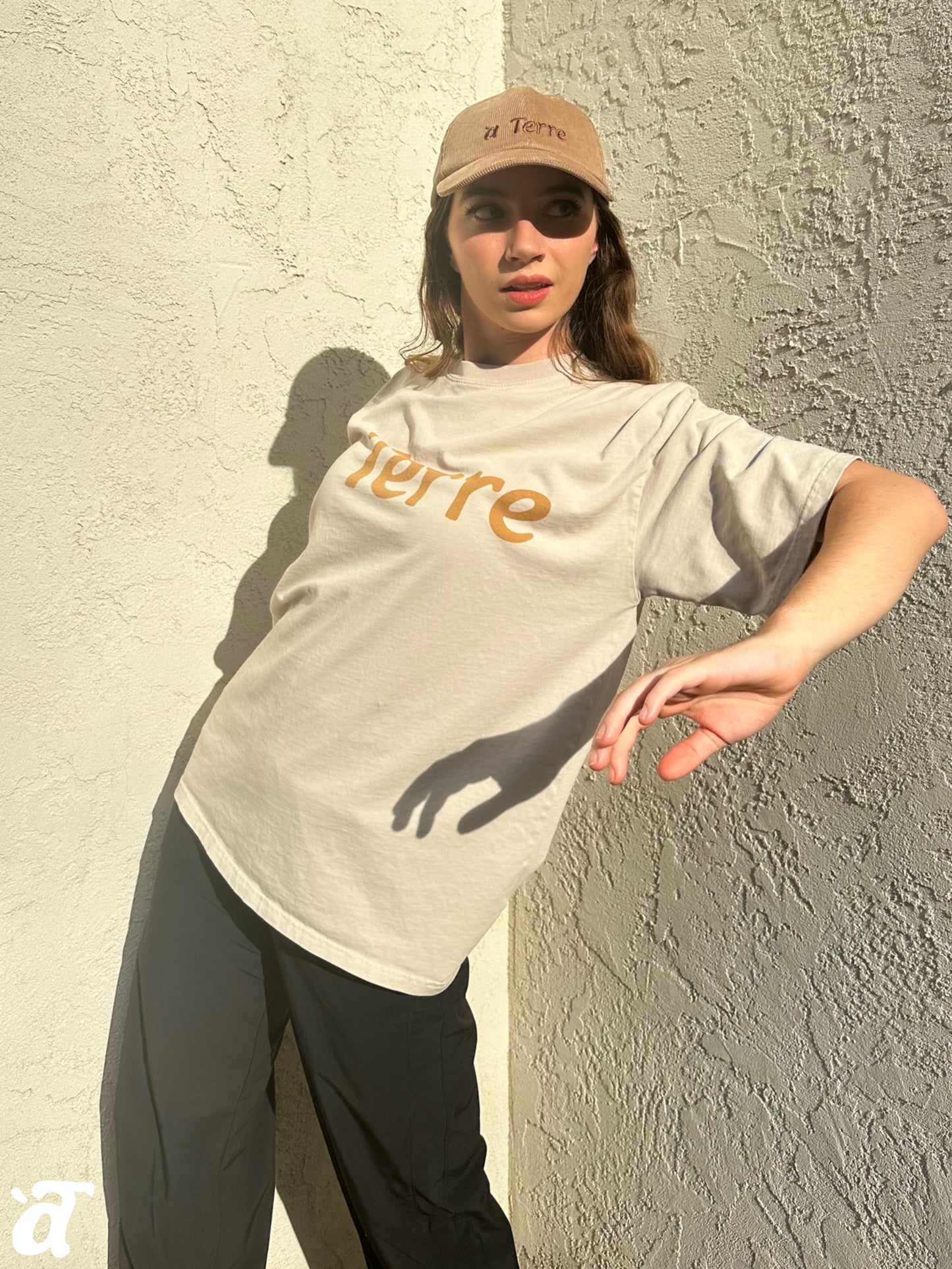 a Terre Merch Corduroy Baseball Hat - Tan