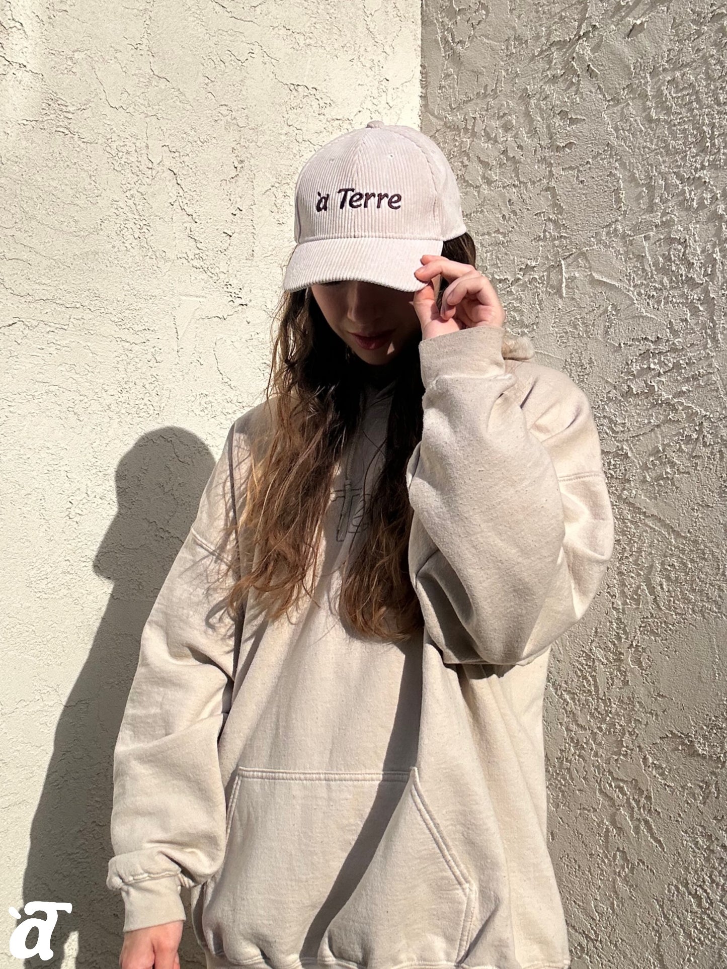 a Terre Merch Corduroy Baseball Hat - Cream
