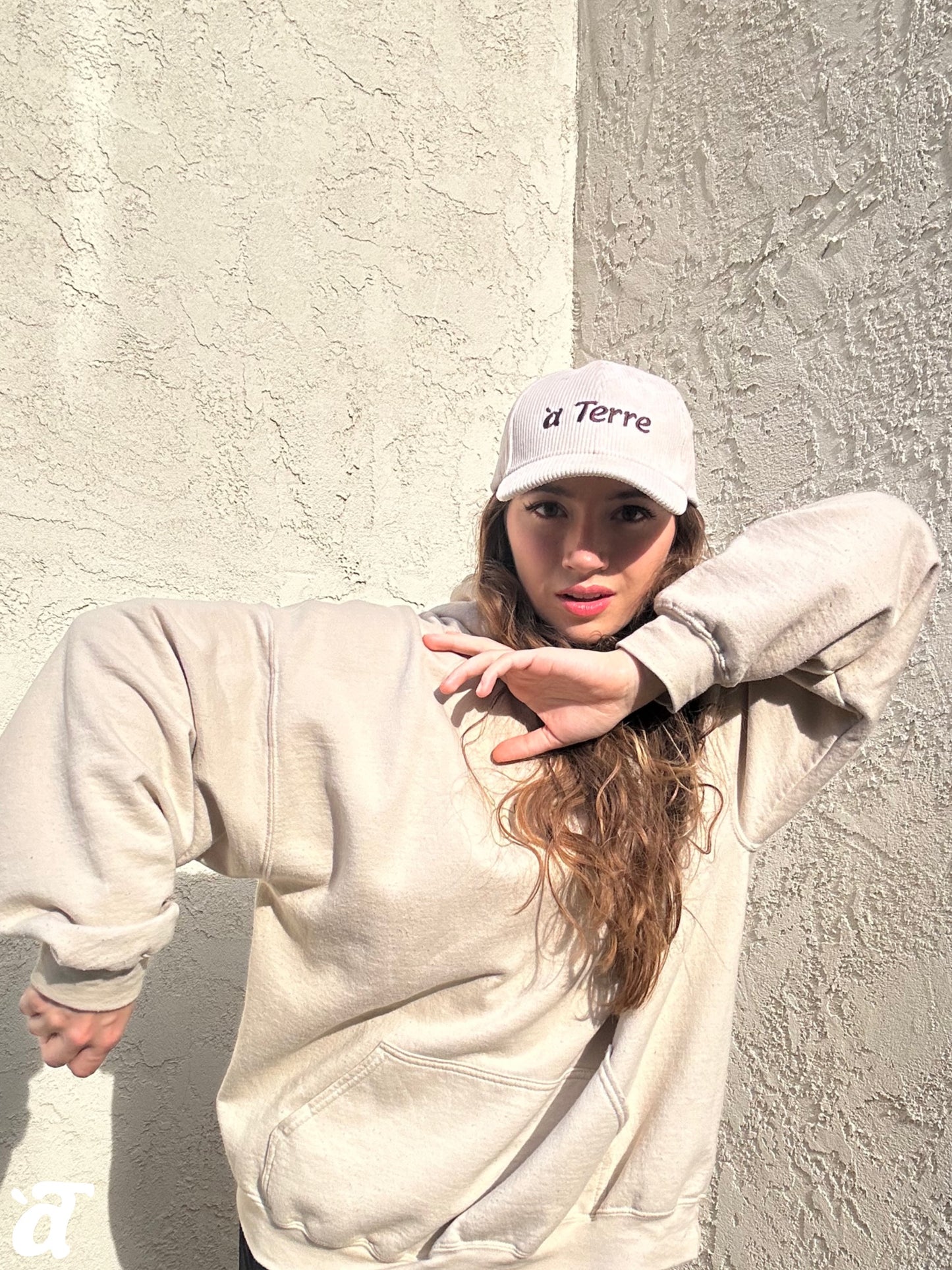 a Terre Merch Corduroy Baseball Hat - Cream