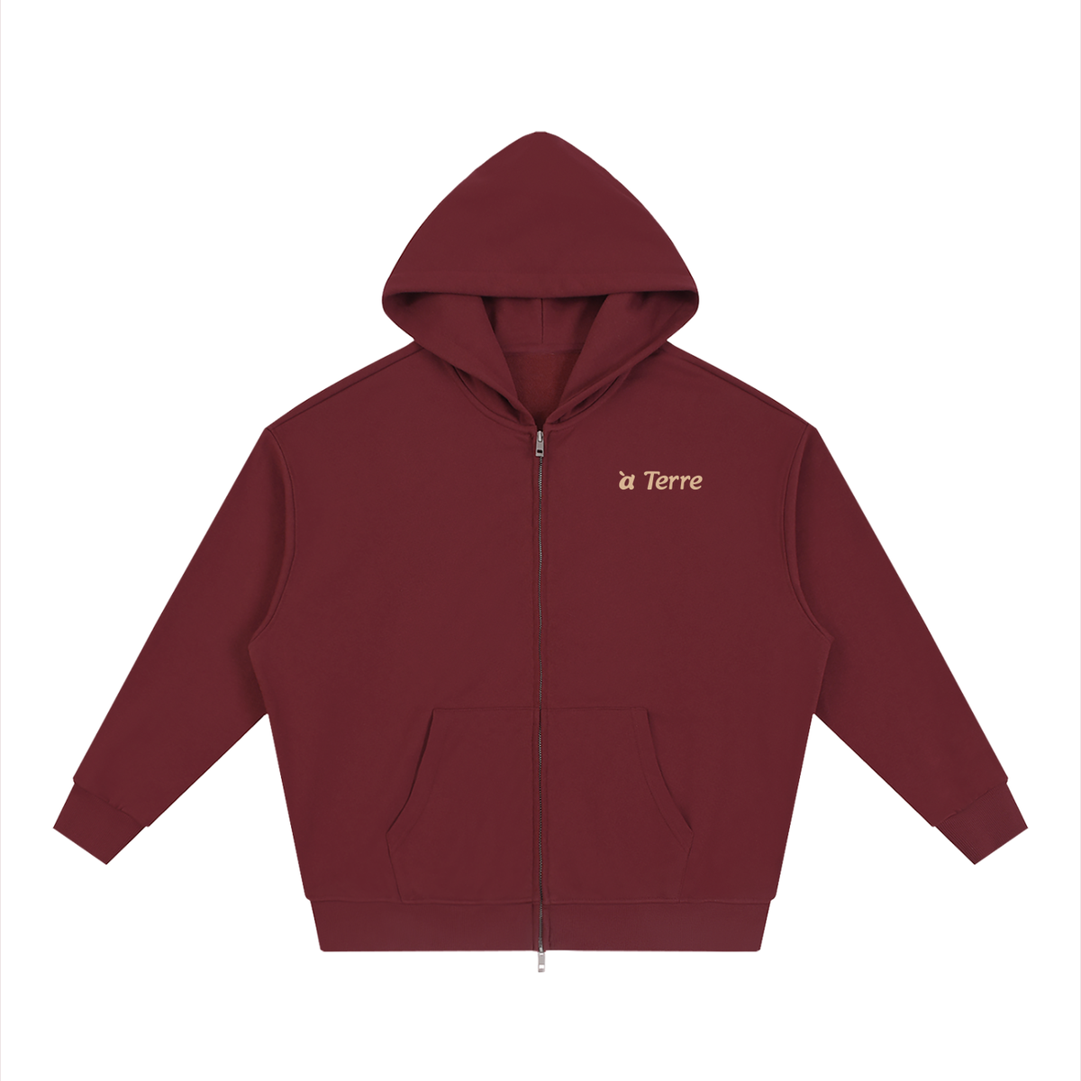 Unisex Loose Solid Full Zip Hoodie