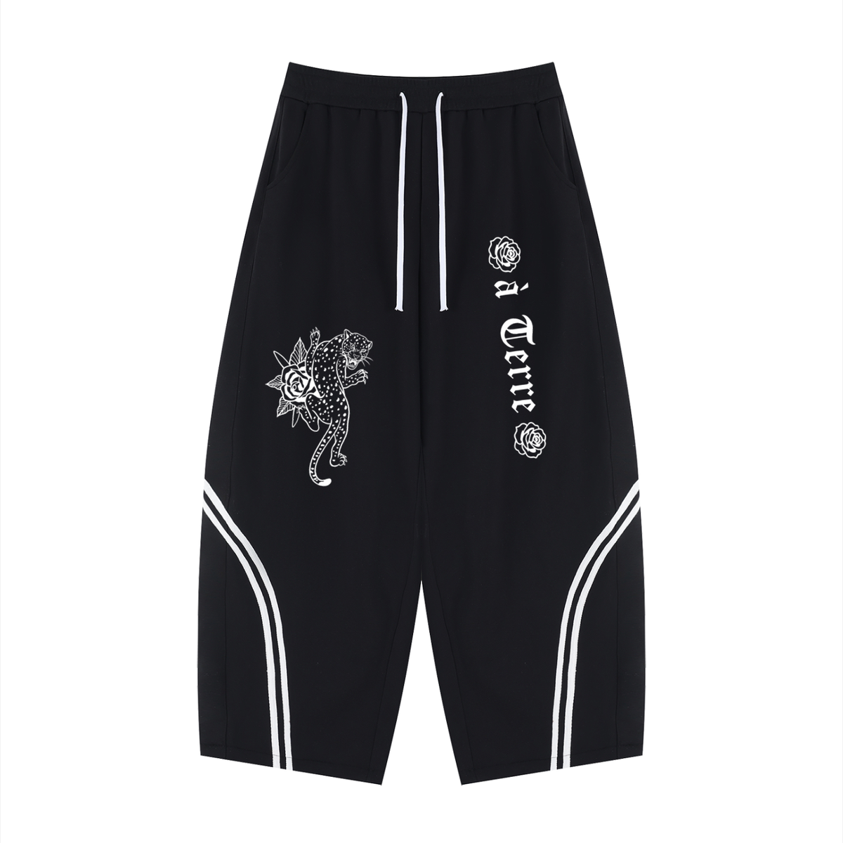 Unisex Wide Leg Piping Sweatpants