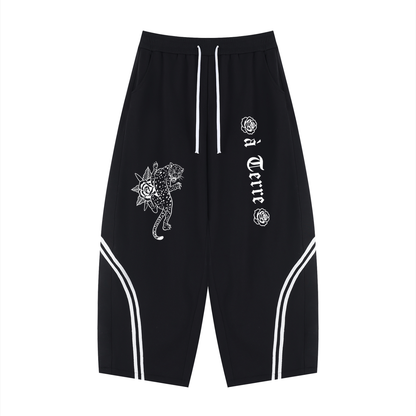 Unisex Wide Leg Piping Sweatpants