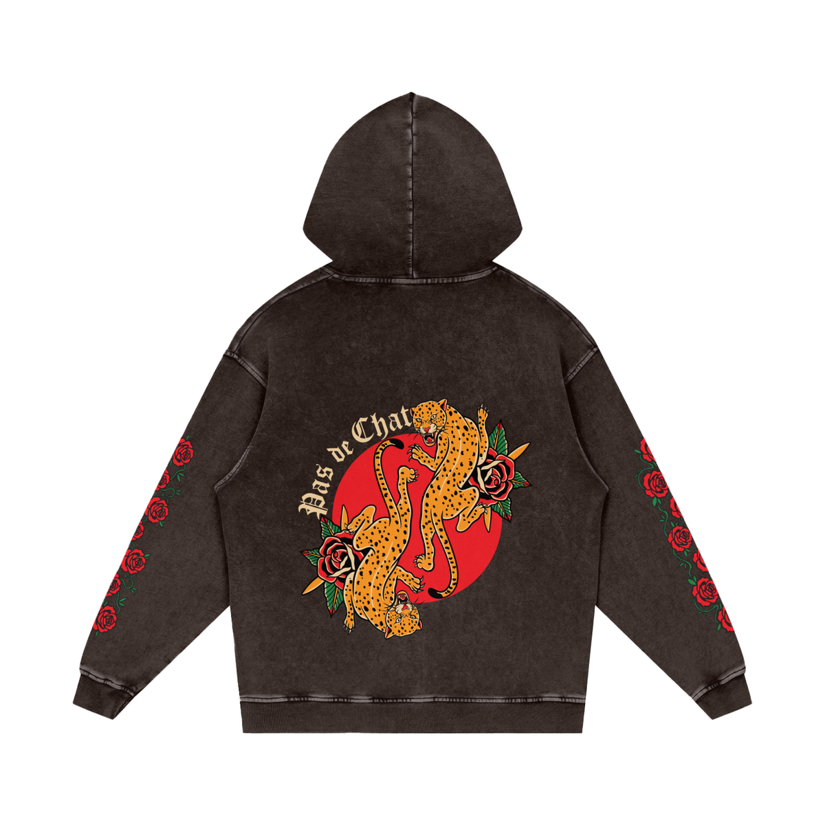 Snow Washed Loose Cotton Hoodie