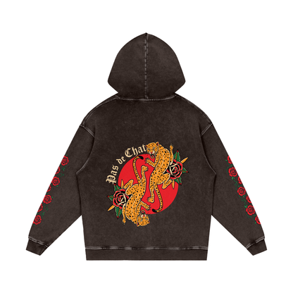 Snow Washed Loose Cotton Hoodie