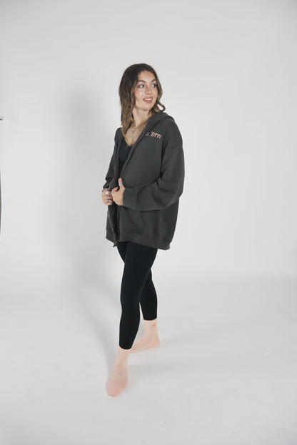 Stay Grounded Zip Hoodie by à Terre in Grey