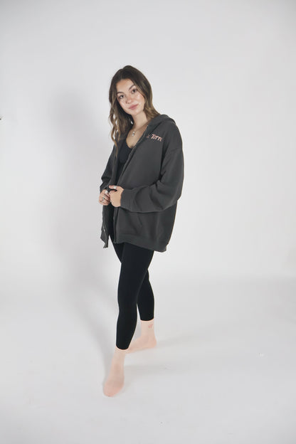 Stay Grounded Zip Hoodie by à Terre in Grey