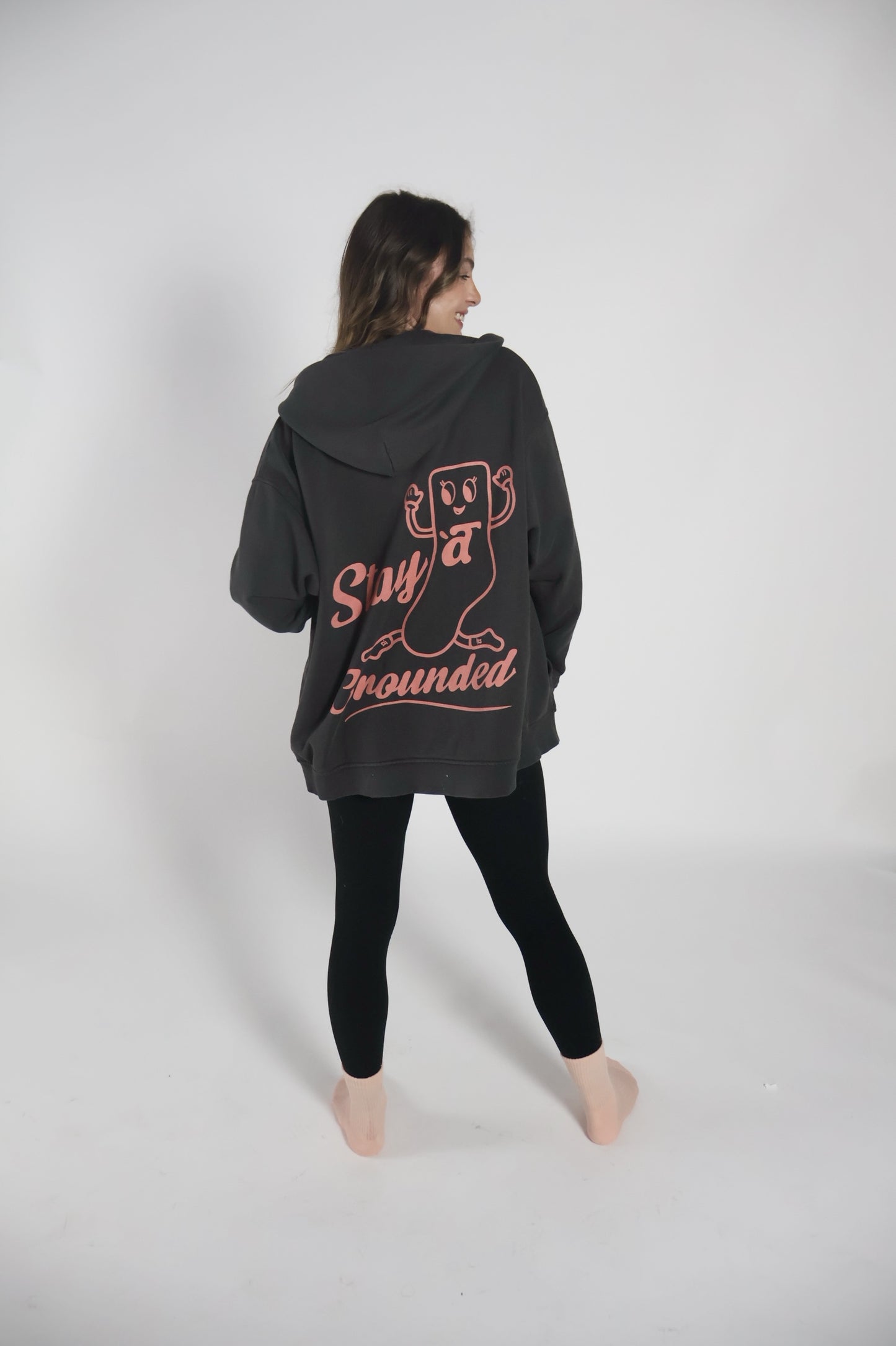 Stay Grounded Zip Hoodie by à Terre in Grey
