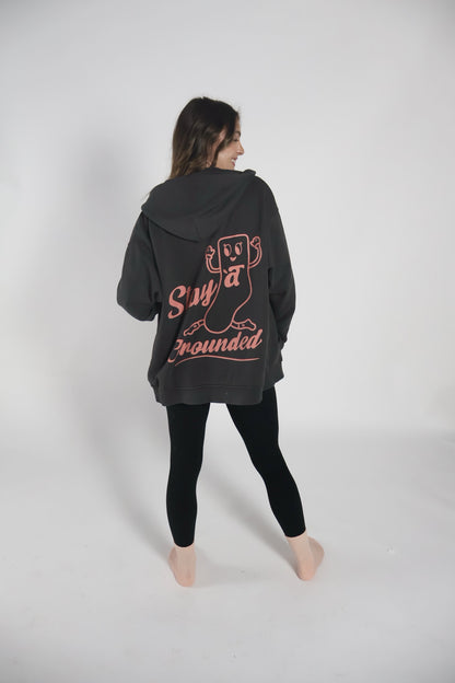 Stay Grounded Zip Hoodie by à Terre in Grey